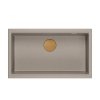 Quadron LOGAN 110 GraniteQ zlewozmywak soft taupe 76x44x23,5 cm 1-komorowy podwieszany z syfonem manualnym miedziany HQD7644U4PVDC1U